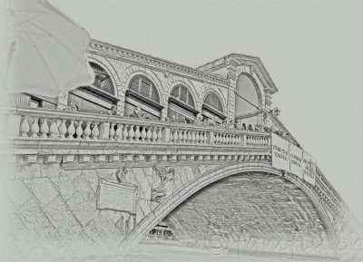 Rialto Brücke schwarz-weiss bearbeitet in Photoshop