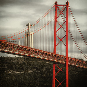 Ponte25deAbril and Cristo Rei Lisbon by Kurt Flückiger Photography
