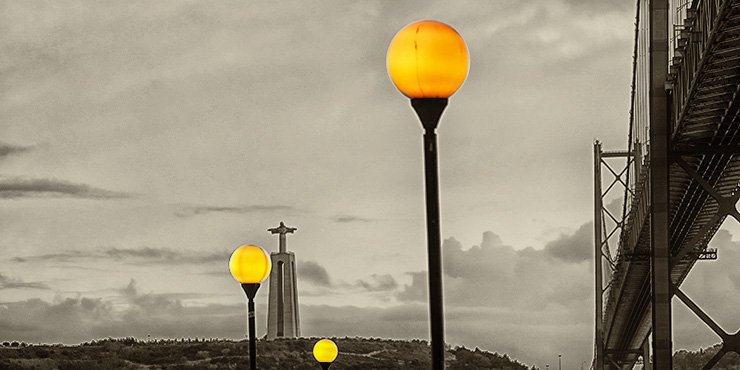 Ponte25deAbril and Cristo Rei Lisbon by Kurt Flückiger Photography