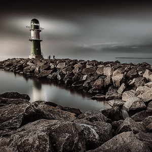 image from "Warnemuende green lighthouse" by kfphotography